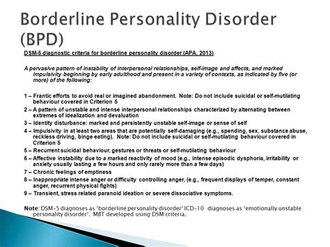 borderline icd 10 diagnose